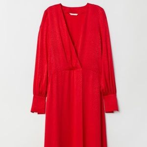 H & M Red Jacquard-weave Dress